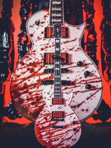 Bobby Keller Blood Splatter ESP Eclipse Mini Guitar Replica Collectible
