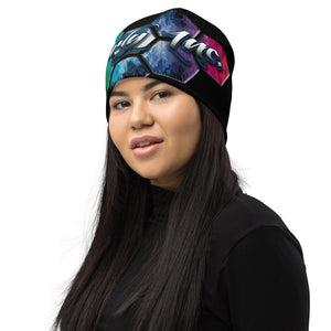 Oberly Inc paint splatter hive logo All-Over Print Beanie