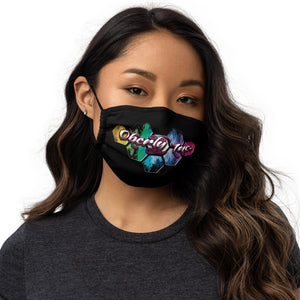 Oberly Inc paint splatter hive pink logo Premium face mask
