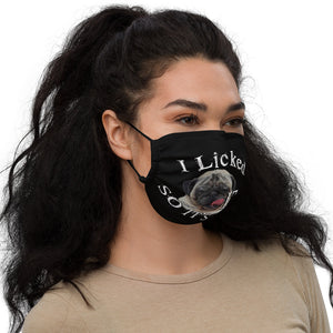 Oberly Inc, Pug "I licked it so its mine" Premium face mask